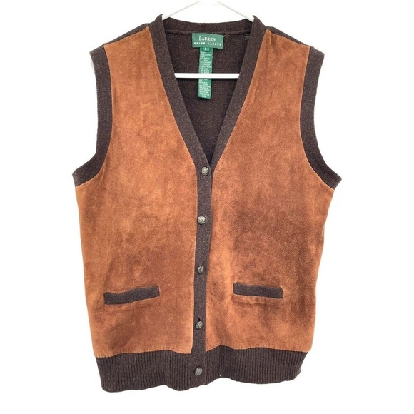 Lauren Ralph Lauren Brown Suede Vest - Picture 2 of 13